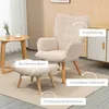 HOMCOM kreslo s ušami a podnožkou, relaxačné kreslo, Náhľad obrázku produktu 5