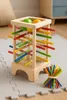 Holz Lernspiel für Kinder ab 3 Jahren, Spielbrett ca. 8x16,5x8 cm, mit Bällen und Stäbchen Produktbild-Vorschau