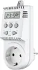 A white digital thermostat with a digital display and buttons, plugged into a wall socket. Anteprima dell’immagine prodotto