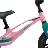 A close-up of a pink balance bike with teal accents. Produktbild-Vorschau