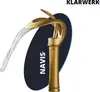 NAVIS | Design Wasserfall Wasserhahn Bad Gold matt hohe Produktbild-Vorschau 1