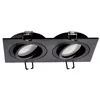 A black, square, double recessed spotlight with adjustable heads, shown from a slightly elevated front-left angle against a white background. Anteprima dell’immagine prodotto