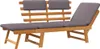 A wooden garden lounger with gray cushions against a white background. Náhľad obrázku produktu