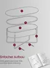An exploded diagram showing the assembly of a bassinet or crib, with labeled parts and accompanying text about easy assembly. Produktbild-Vorschau