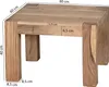 Couchtisch Akazie Massivholz 60cm Landhausstil Braun Natur mit Holzbeinen und Schublade, Gesamtansicht. Anteprima dell’immagine prodotto