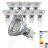 A set of LED light bulbs with an energy efficiency label. Voir les images du produit