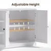 Interior view of a white cabinet with adjustable shelves. Produktbild-Vorschau
