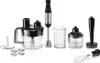 A collection of kitchen blender attachments and accessories laid out on a white background. Produktbild-Vorschau