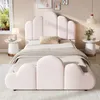 MODFU Kinderbed 90x200, gestoffeerd bed met zachte fluwelen Productafbeelding-voorbeeld 2