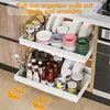 Biała stołka do przechowywania kuchni z koszem działowym, Podgląd zdjęcia produktu 7
