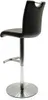 A black and silver bar stool is shown against a white background. Voir les images du produit