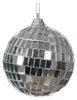 Weihnachtskugel Disco Silberfarben mit Spiegelplättchen Ø 6 Produktbild-Vorschau 2