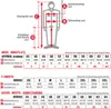 A diagram showing how to measure for clothing sizes, with accompanying charts. Produktbild-Vorschau