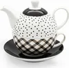 Dzbanek 320ml Filiżanka Spodek Porcelana Komplet 3w1 Imbryk Podgląd zdjęcia produktu 8