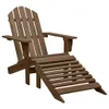 vidaXL Fauteuil de jardin avec repose-pieds Bois Marron - Voir les images du produit 2