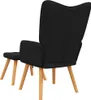 vidaXL Relaxsessel mit Hocker Schwarz Stoff Produktbild-Vorschau 4
