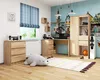 A child's bedroom with a desk, wardrobe, and dresser. Anteprima dell’immagine prodotto