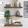 CASARIA® 3x Wandregal Holz Dunkle Eiche Regal mit Halterung Produktbild-Vorschau 7