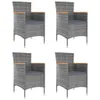 vidaXL Chaises de jardin 4 pcs. Poly rotin gris Voir les images du produit 7