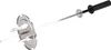 A rotisserie spit with forks and a handle, isolated on a white background. Produktbild-Vorschau