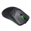 A black gaming mouse with RGB lighting is shown against a white background. Podgląd zdjęcia produktu