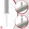An illustration showing how a post anchor is installed into concrete. Produktbild-Vorschau