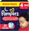 A package of Pampers night pants with a sleeping baby's face visible on the right. Produktbild-Vorschau