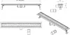 Technical drawings and diagrams of a shower drain. Produktbild-Vorschau
