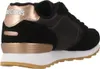 A side view of a black Skechers sneaker with rose gold accents. Produktbild-Vorschau