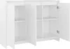 A white sideboard with its doors open, showing the shelves inside. Náhľad obrázku produktu