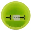 Top-down view of a lime green balcony planter with a label in the center. Produktbild-Vorschau
