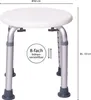 A white round shower stool with adjustable height legs on a white background. Produktbild-Vorschau
