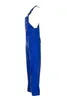A side view of blue overalls on a white background. Produktbild-Vorschau