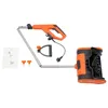 An electric snow blower with its accessories laid out on a white background. Podgląd zdjęcia produktu