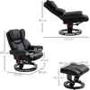 Relaxsessel mit Hocker, Liegefunktion, drehbar, bis 160 kg, Produktbild-Vorschau 3