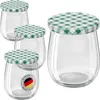 WELLGRO 6x Einmachgläser mit Schraubdeckel grün kariert - Produktbild-Vorschau 1