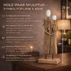 Deko Objekt Paar Holz Skulptur 29 cm Figuren auf Standfuß Produktbild-Vorschau 2