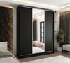 Moderner 3-türiger Schwebetürenschrank Schwarz 220x58x250 Produktbild-Vorschau 1