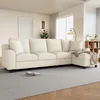 Merax L-Form Ecksofa 4 Sitzer, Chenille Sofa Mit Produktbild-Vorschau 4