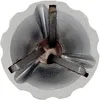 A close-up, top-down view of a metal deburring tool with three blades. Produktbild-Vorschau