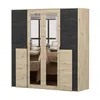 A wardrobe with mirrored doors. Voir les images du produit