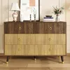 Kommode Sideboard - 120x40x81 cm, Dunkelbraun und Hell - 6 Produktbild-Vorschau 6
