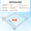 A diagram showing the specifications and dimensions of a pool fence. Voir les images du produit