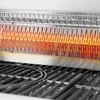 Close-up view of a gas grill's heating element and grates. Produktbild-Vorschau