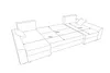 A line drawing of a sectional sofa with dimensions indicated. Náhled obrázku produktu
