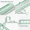 Collage of product images showcasing features of a green clothes hanger. Produktbild-Vorschau