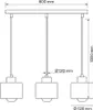MasterLED Pendelleuchte – 3-flammig 50 cm – Weiß/Gold – E27 Produktbild-Vorschau 7