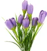 Bouquet di crochi artificiali in erba Composizione Anteprima dell’immagine prodotto 3