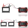 Two separate scenes showing a car battery charger connected to car batteries. The top scene shows one battery, and the bottom scene shows two batteries connected in series. Podgląd zdjęcia produktu