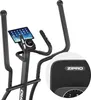 Close-up view of the console and handlebars of a black elliptical trainer. Podgląd zdjęcia produktu